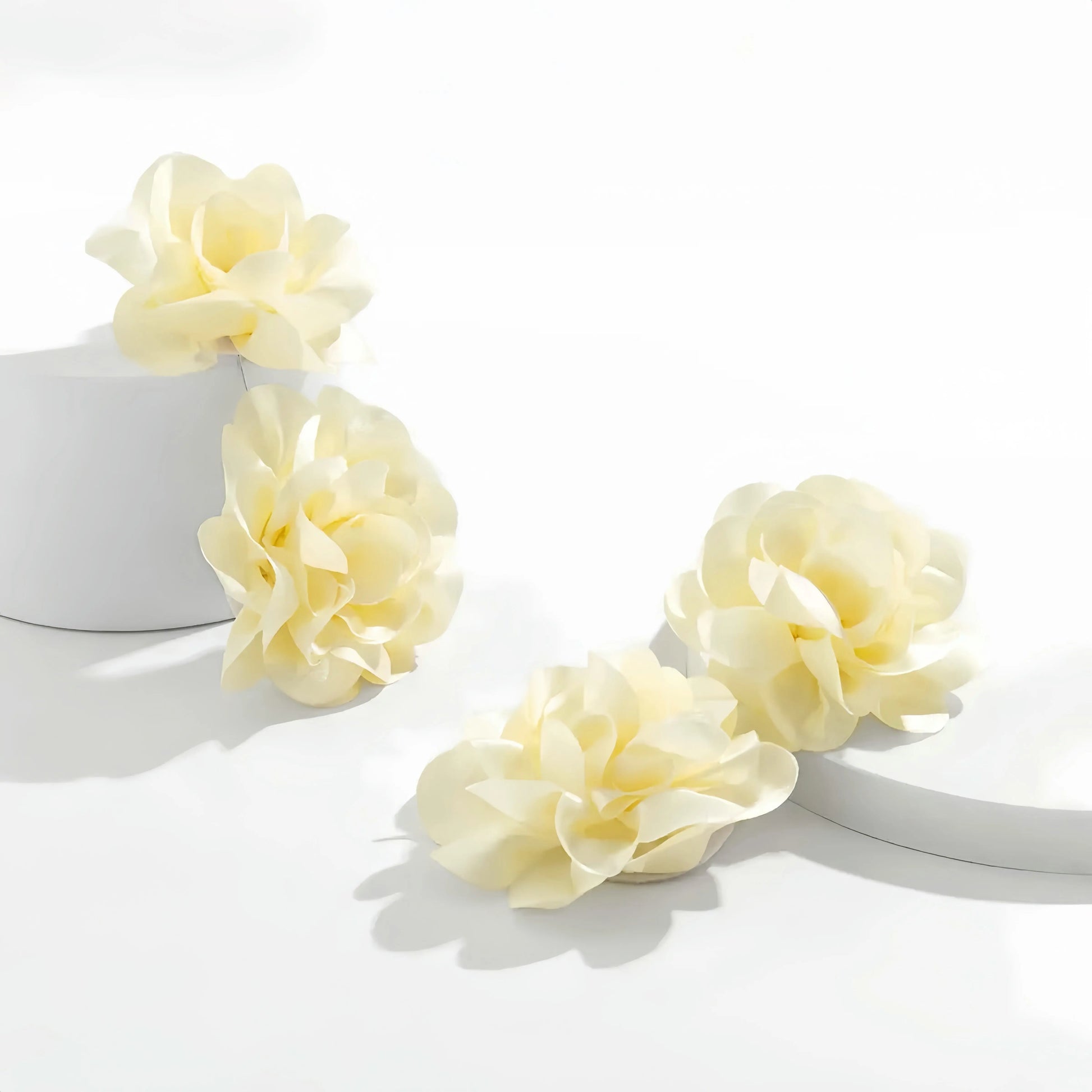 Exaggerated Big Fluffy Fabric Flower Petal Drop Earrings for Women Trendy Elegant Earring Wed Bridal Y2K Jewelry Accessories New Little Addiction