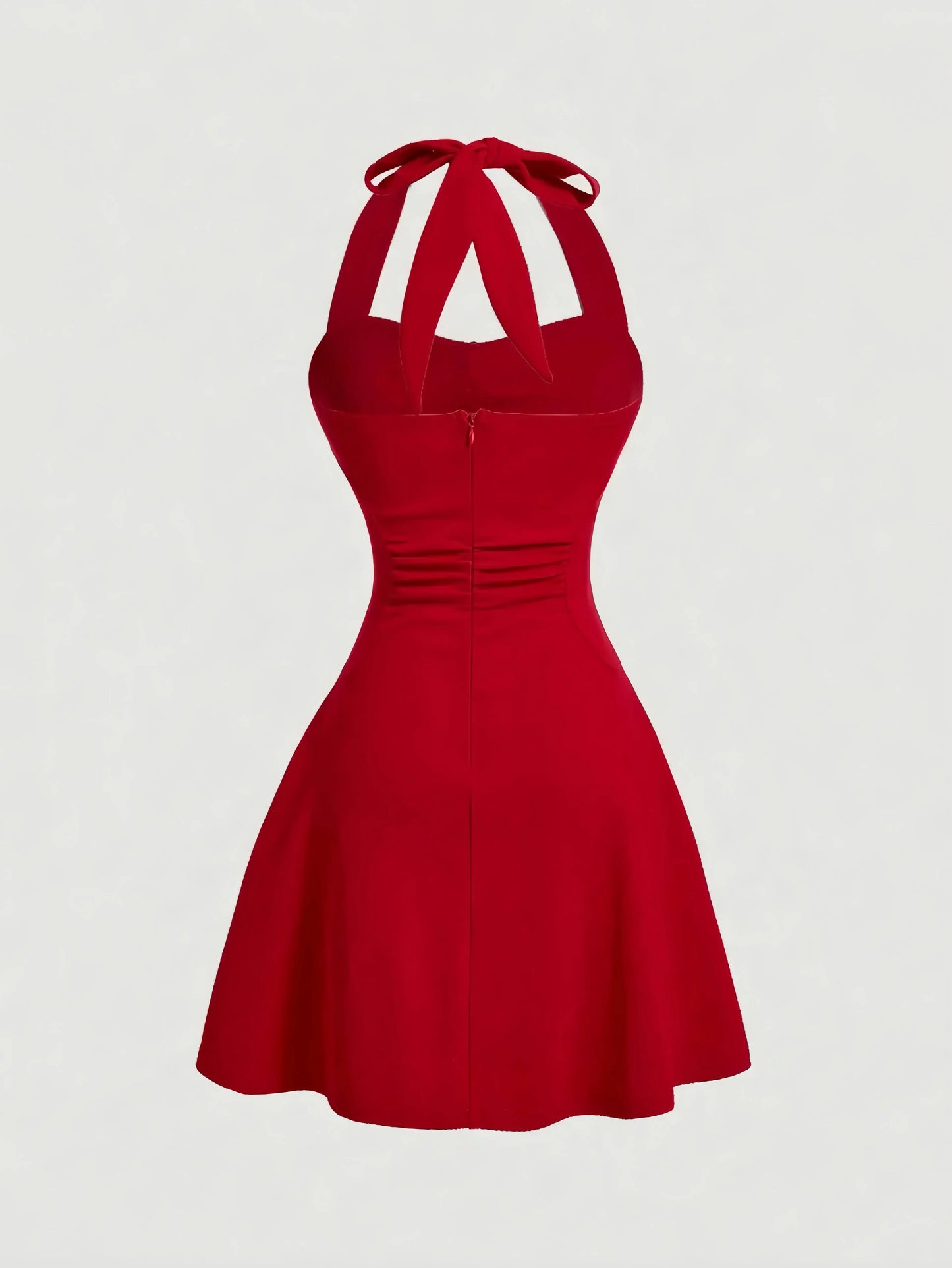 Red Bow Halter Mini Dress Little Addiction