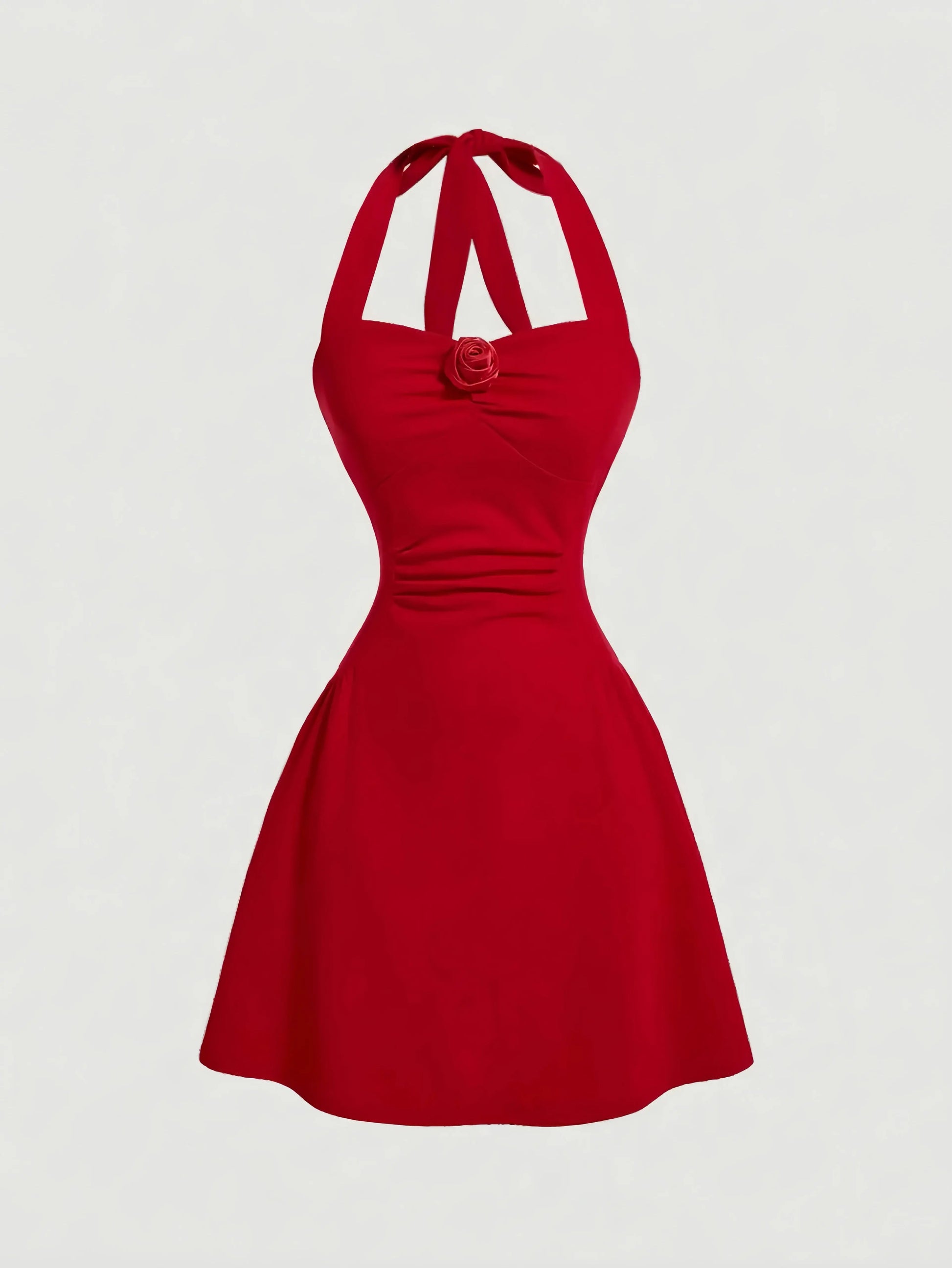 Red Bow Halter Mini Dress Little Addiction