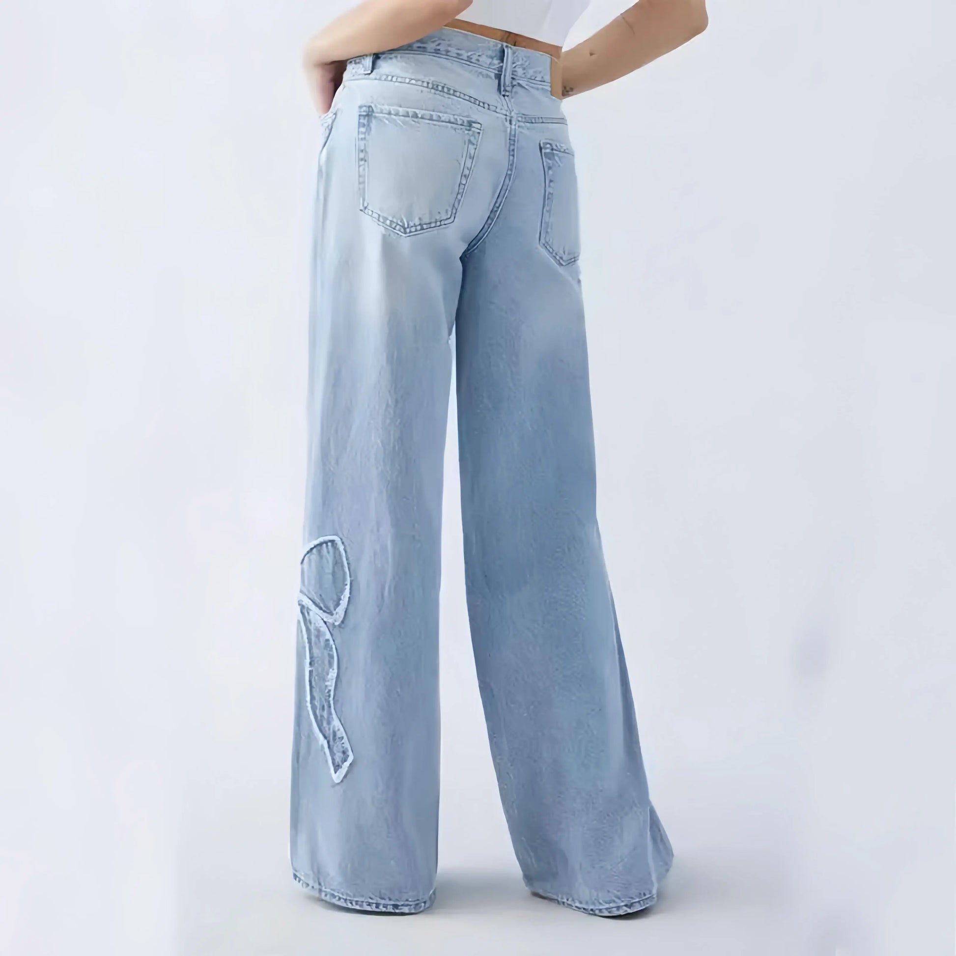 The Bow Detail Wide-Leg Jeans Little Addiction