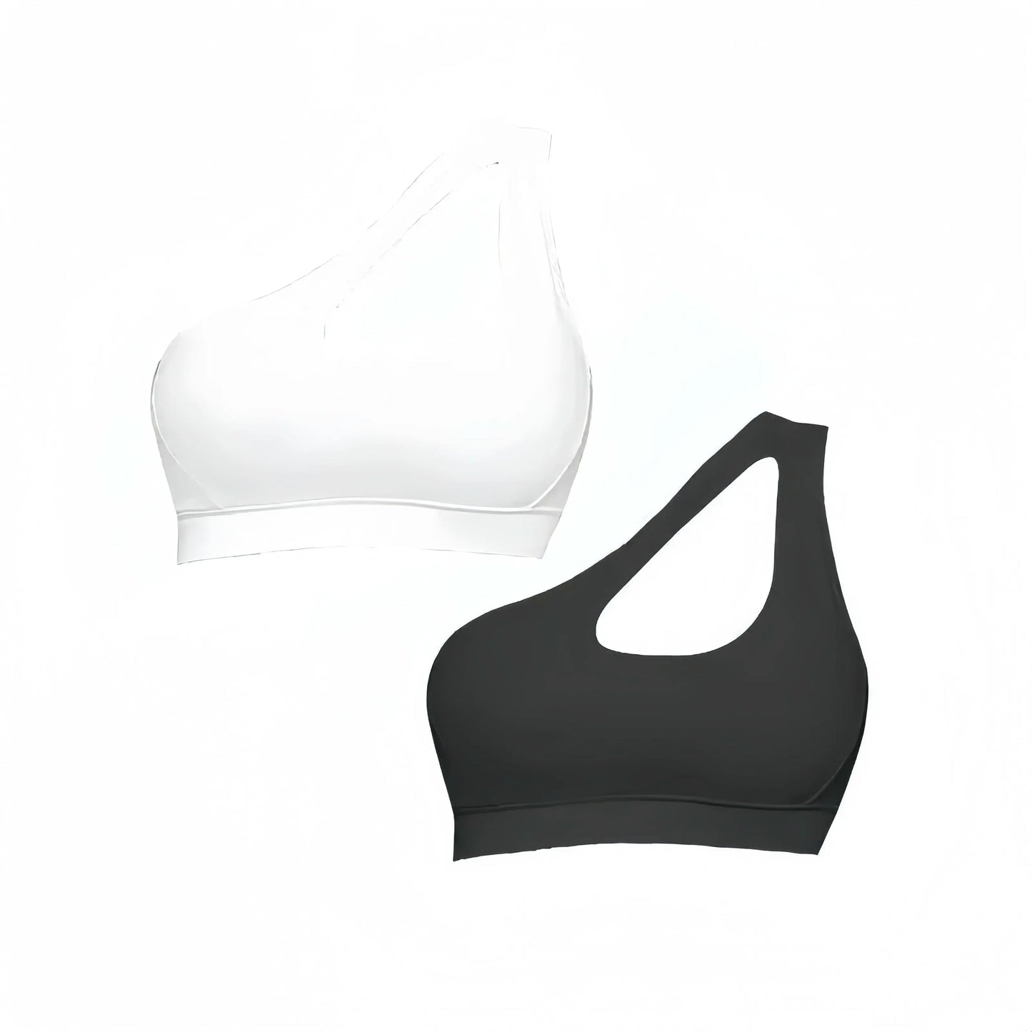 Women Sports Bra Push Up Fitness Bras One Shoulder Shockproof Yoga Bra Black White Yoga Running Bra Sexy Vest Little Addiction