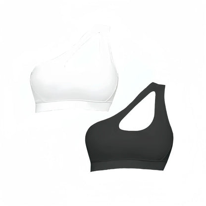 Women Sports Bra Push Up Fitness Bras One Shoulder Shockproof Yoga Bra Black White Yoga Running Bra Sexy Vest Little Addiction