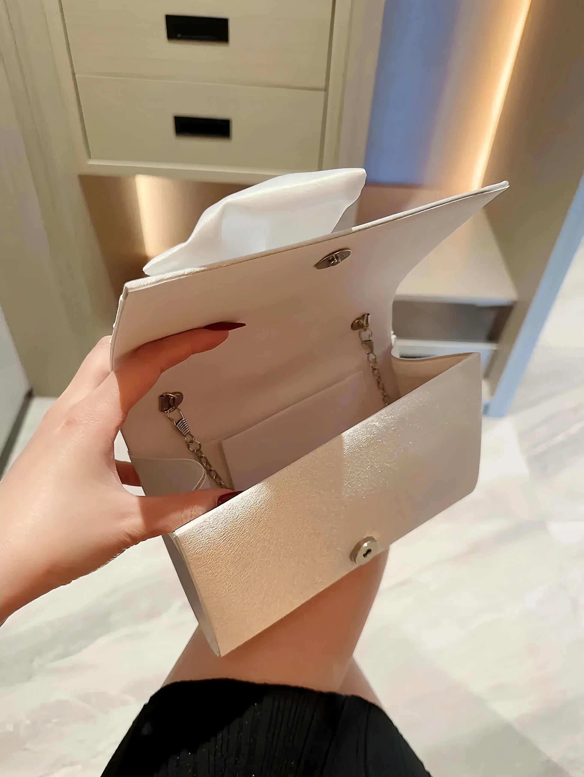 Lady Exquisite Flower Evening Bag white Wedding Bag Faux Pearl Handheld Banquet Bag Evening Bag Party Bag Prom Bag Dress Bag Little Addiction