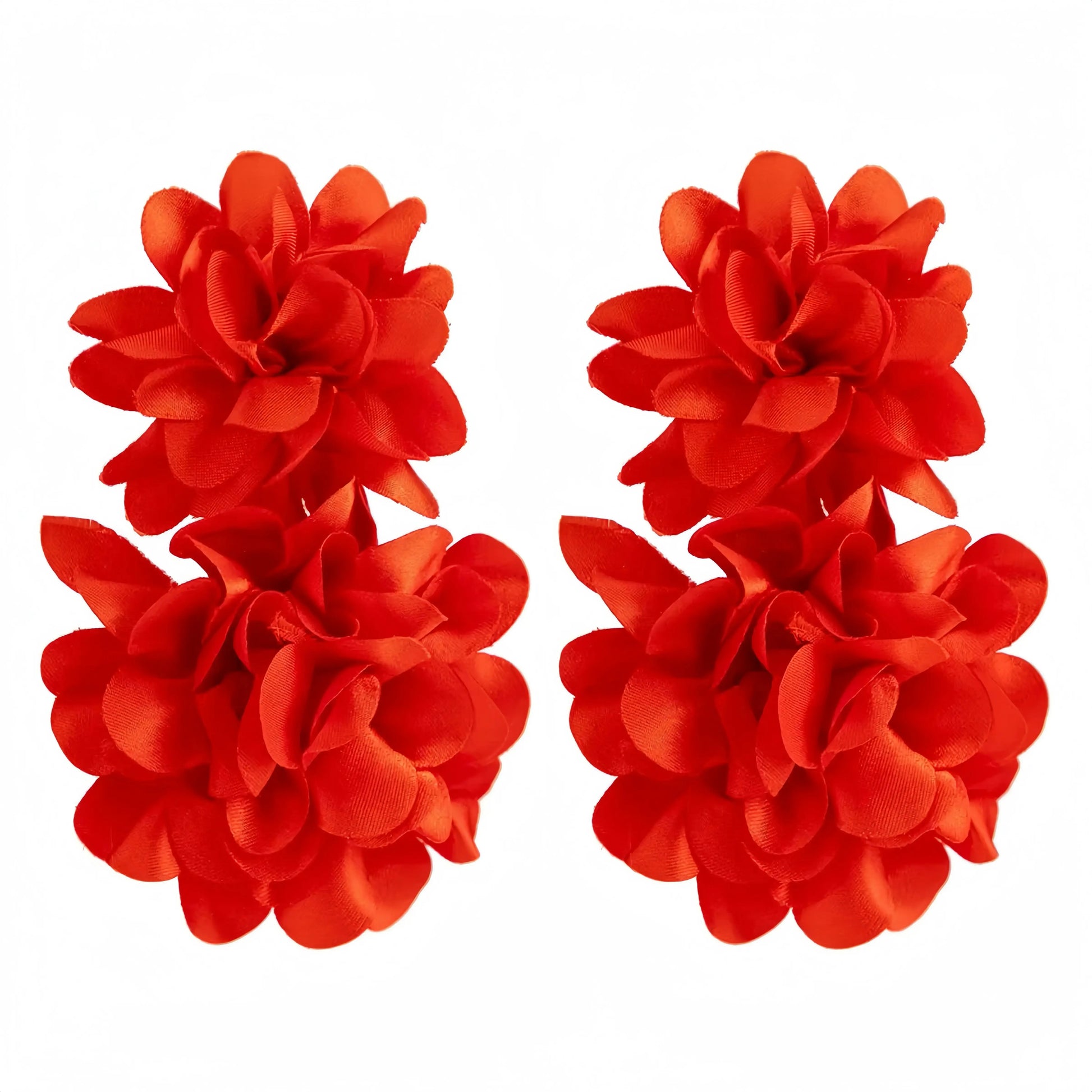 Exaggerated Big Fluffy Fabric Flower Petal Drop Earrings for Women Trendy Elegant Earring Wed Bridal Y2K Jewelry Accessories New Little Addiction