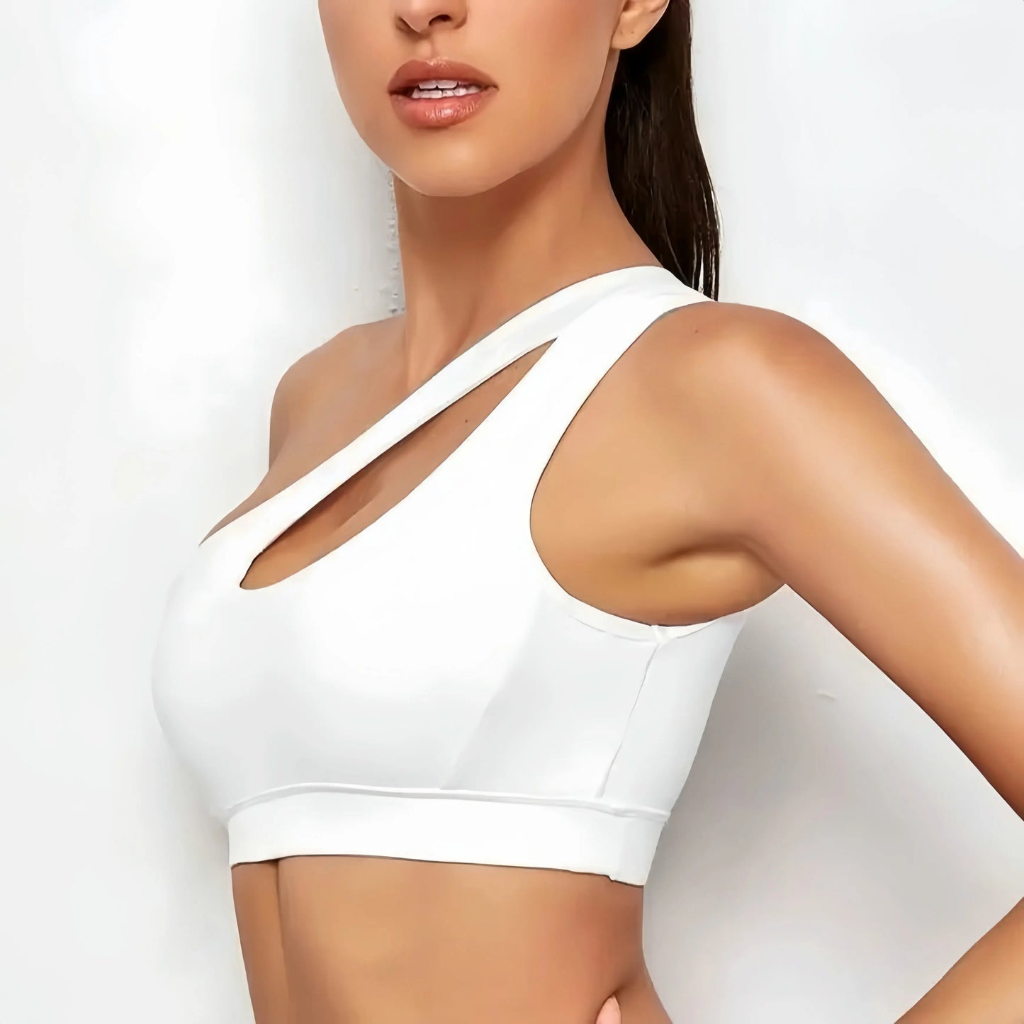 Women Sports Bra Push Up Fitness Bras One Shoulder Shockproof Yoga Bra Black White Yoga Running Bra Sexy Vest Little Addiction
