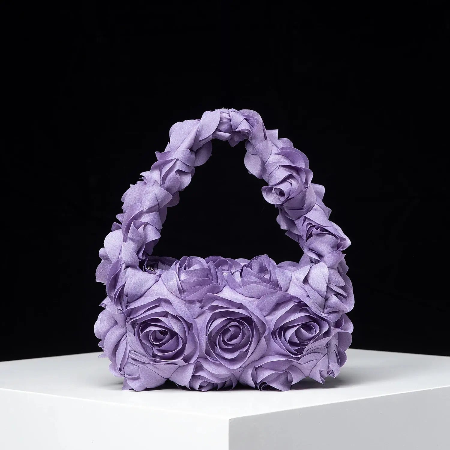 Elegant rose handbag, wedding party dinner bag, sweet and cute small square bag, suitable for women's gifts(random pattern) Little Addiction