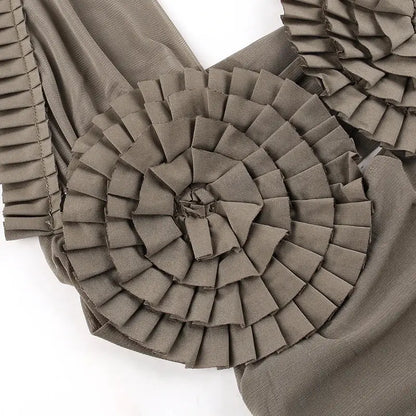 Hollow Out Frill Mesh See Through Crop Top Y2k Sexy Clothes Ruched Backless Halter Going Out Tank Tops Club Summer 2024 XY23581M Little Addiction