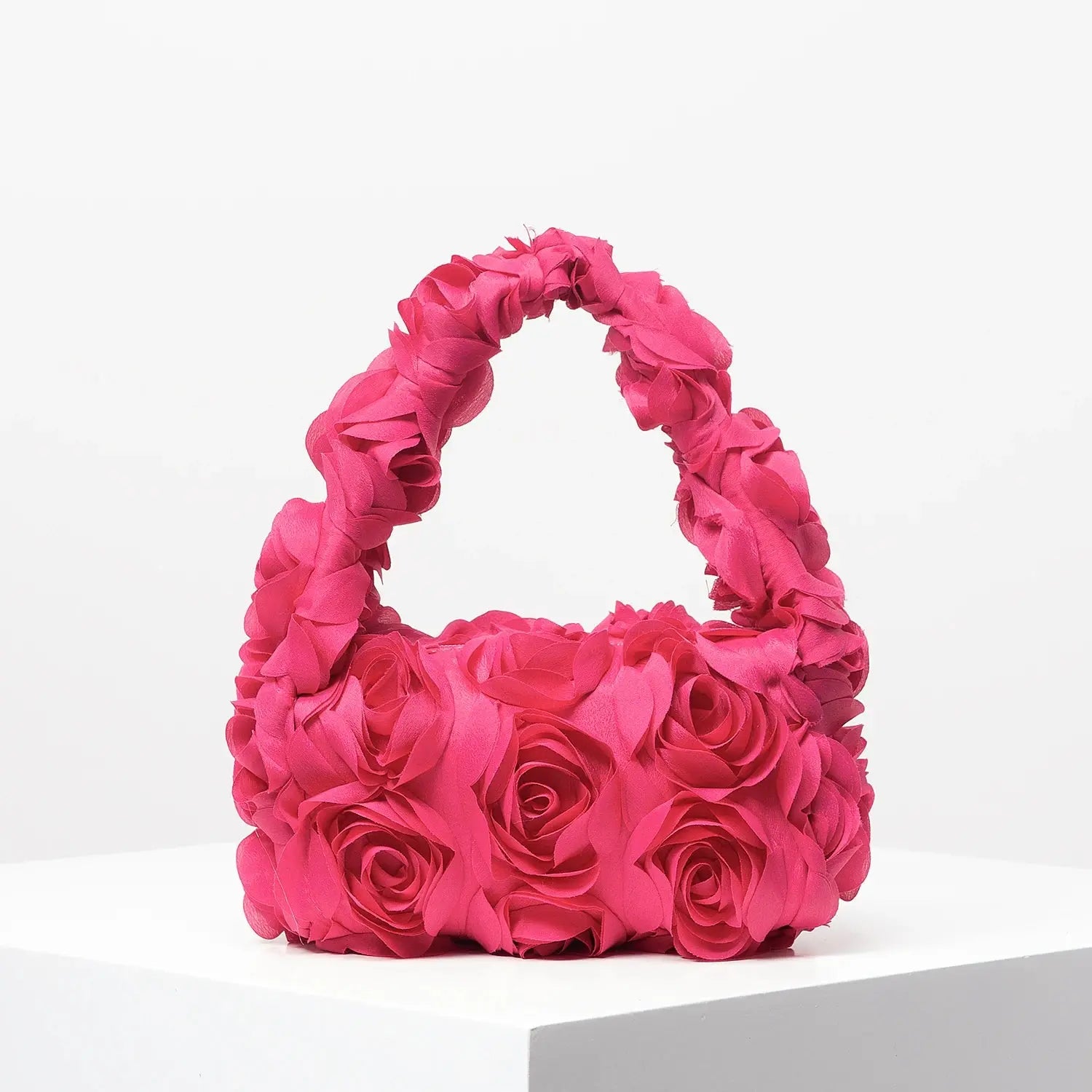 Elegant rose handbag, wedding party dinner bag, sweet and cute small square bag, suitable for women's gifts(random pattern) Little Addiction