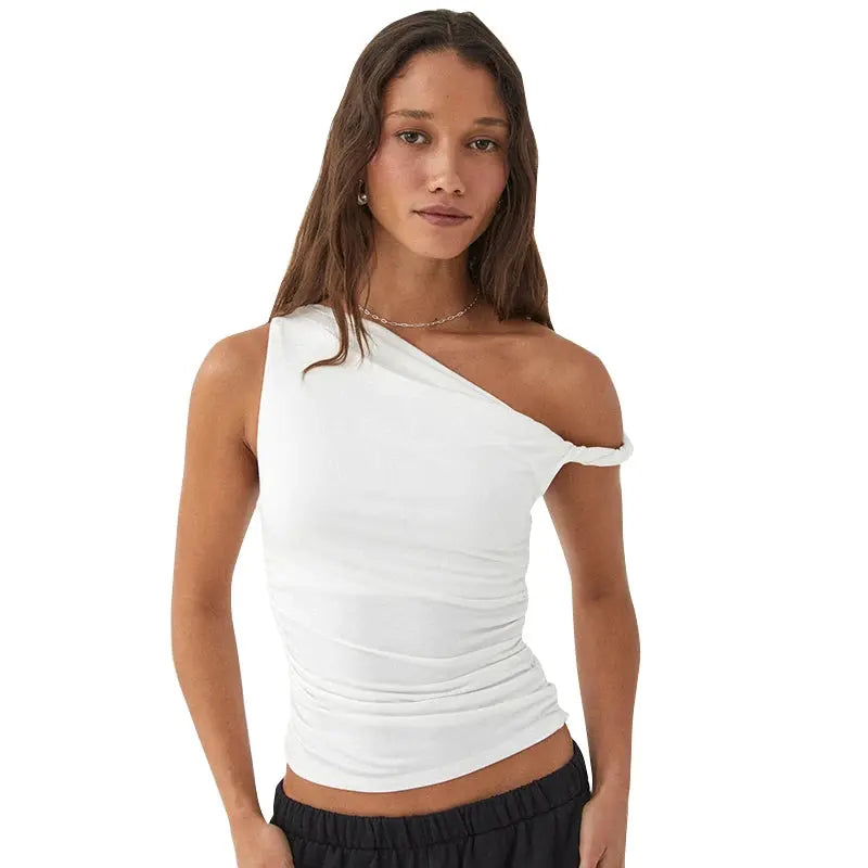 Casual Summer Off Shoulder Ruched Crop Tops Little Addiction