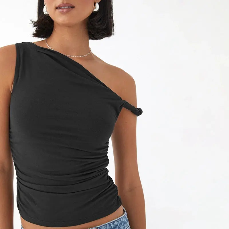 Casual Summer Off Shoulder Ruched Crop Tops Little Addiction