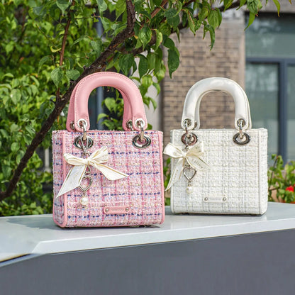 Exquisite and Cute Handbag Women's Crossbody Bag With Original Luxury Designer Shoulder Bag with Bowknot Pendant TOUTOU