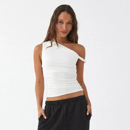 Casual Summer Off Shoulder Ruched Crop Tops Little Addiction