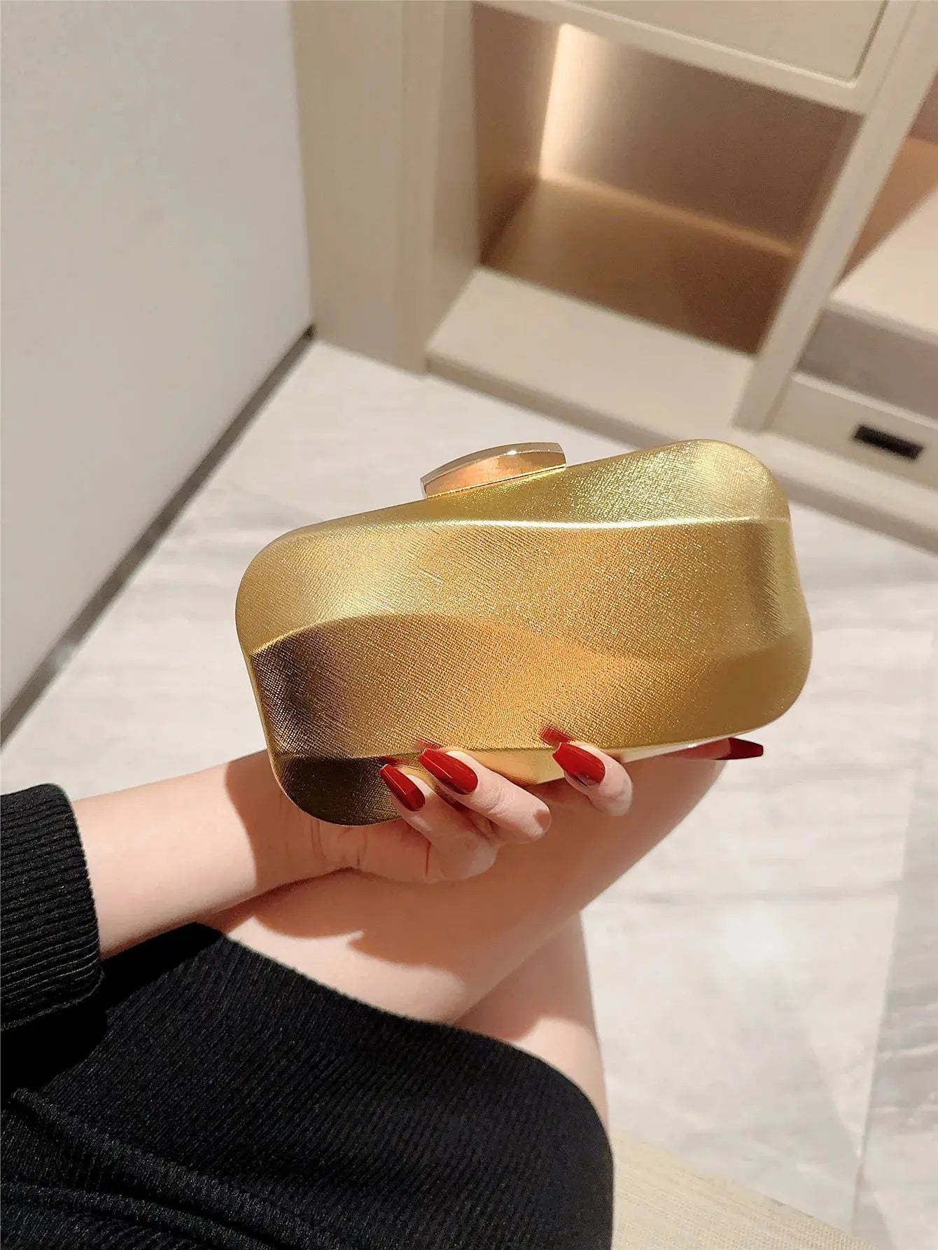 High-End Textured Square Box-Shaped Evening Bag Clutch Bag Chain Bag Banquet Bag Cheongsam Bag Evening Dress Bag Wedding Bag Little Addiction