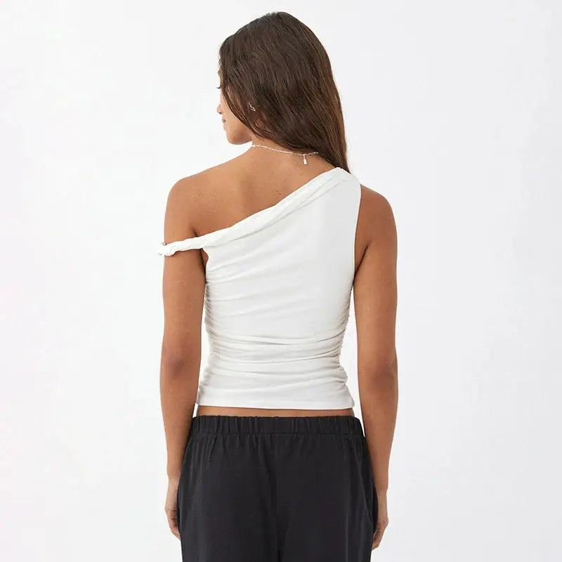 Casual Summer Off Shoulder Ruched Crop Tops Little Addiction