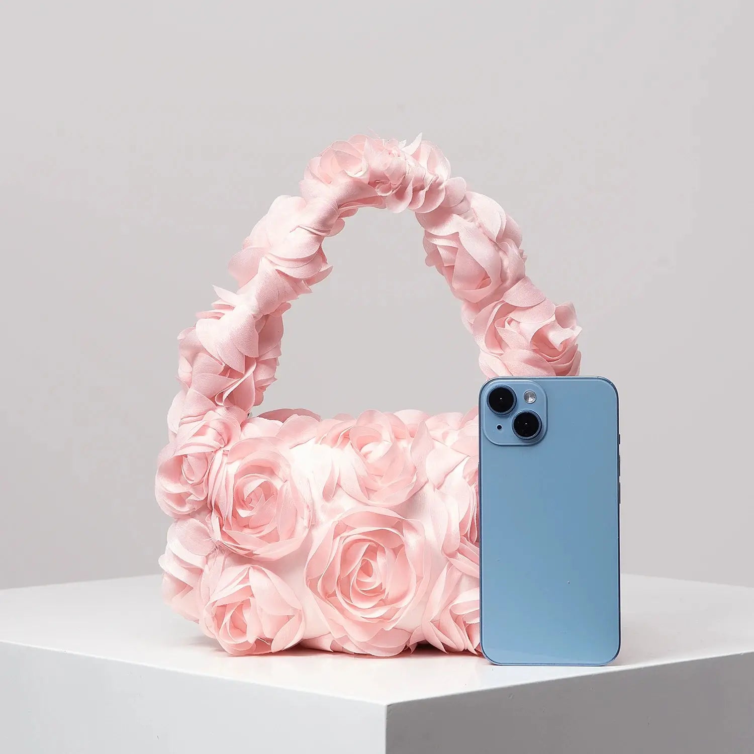 Elegant rose handbag, wedding party dinner bag, sweet and cute small square bag, suitable for women's gifts(random pattern) Little Addiction