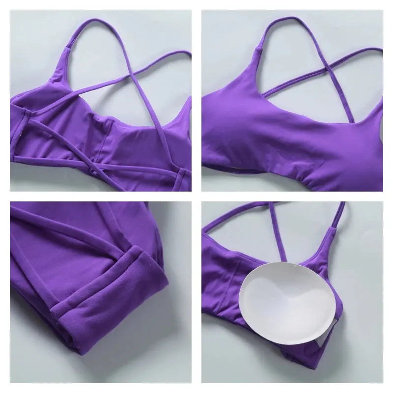 Super Soft Fabric Back Cross Sports Bra Gym Top Women Higher Quality Yoga Clothes Women Fitness Running Bra Workout Yoga Bra Little Addiction
